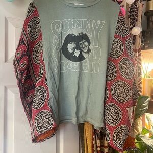 Sonny and Cher upcycled Kantha tee